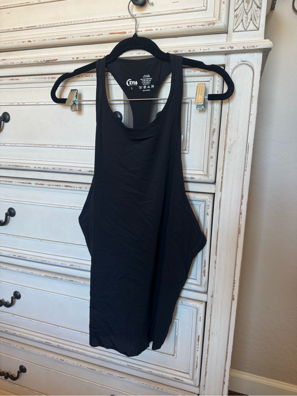 ZYIA Black Racerback Athletic Tank Top